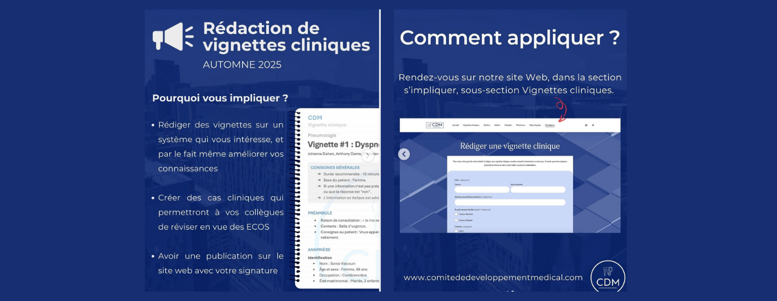 Rédaction de vignettes cliniques – CDM