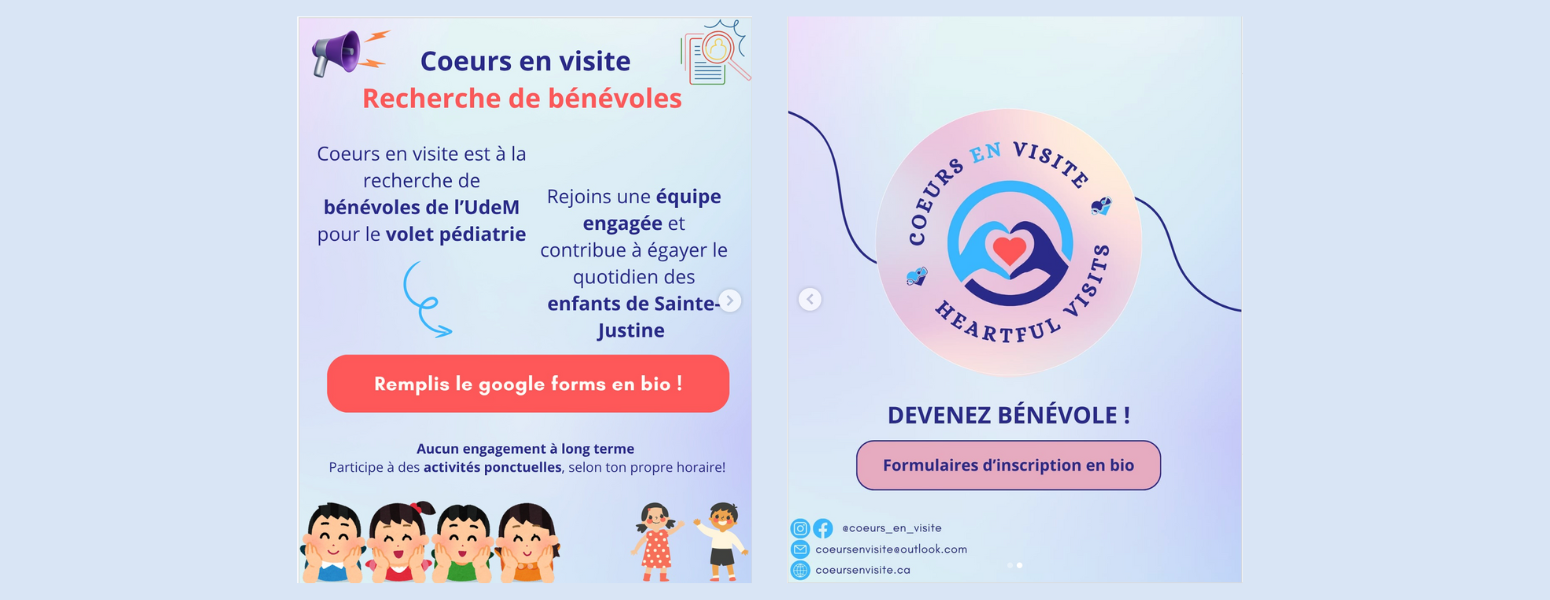 Recrutement de bénévoles – Coeurs en visite