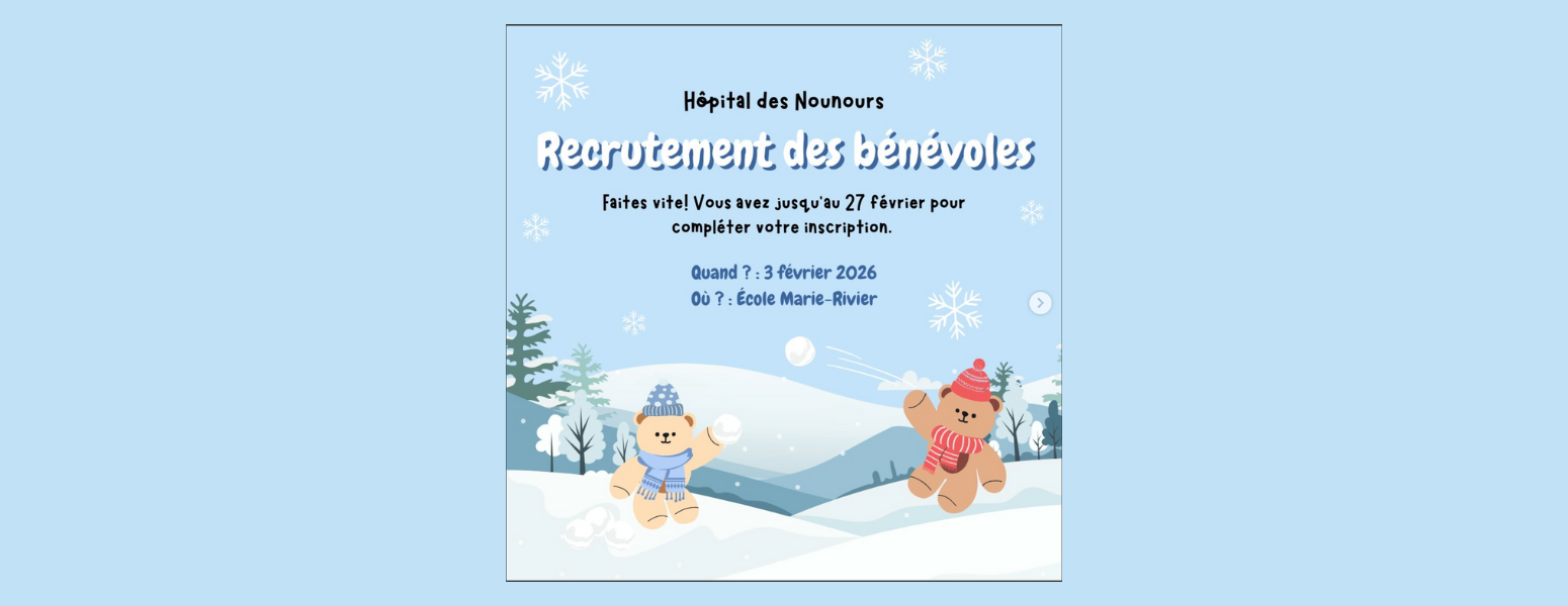 Recrutement de bénévoles pour l’Hôpital des Nounours