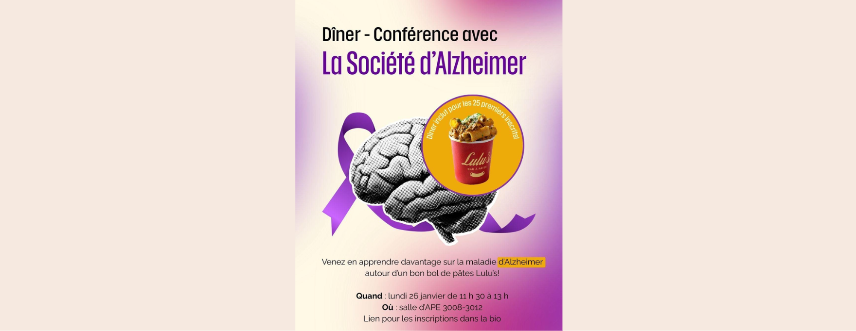Dîner-conférence en collaboration avec la Société Alzheimer