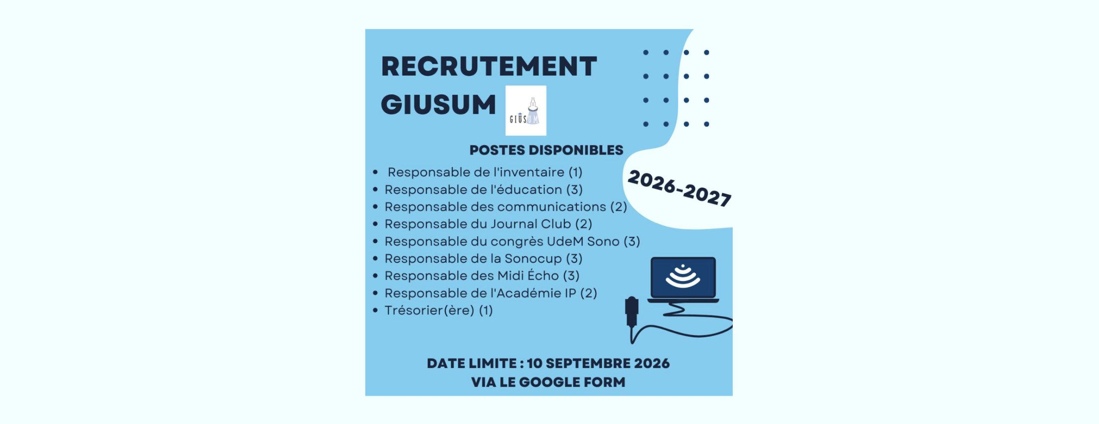 Recrutement – Groupe d’intérêt en ultrasonographie de l’UdeM
