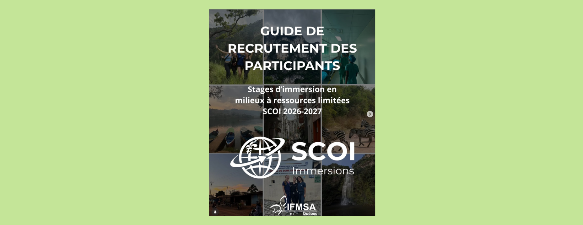 Application pour les stages SCOI de IFMSA-QC