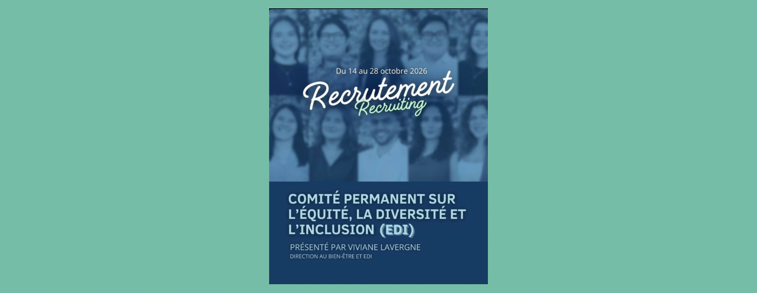 Recrutement: comité permanent sur l’équité, la diversité et l’inclusion (EDI) de la FMEQ